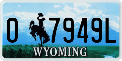 WY license plate 07949L