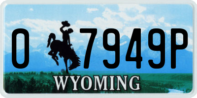 WY license plate 07949P