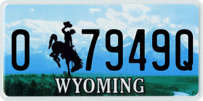 WY license plate 07949Q