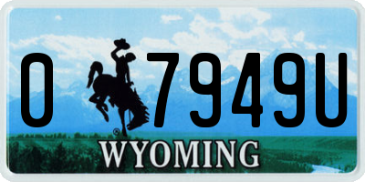 WY license plate 07949U