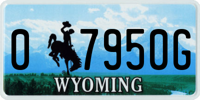 WY license plate 07950G