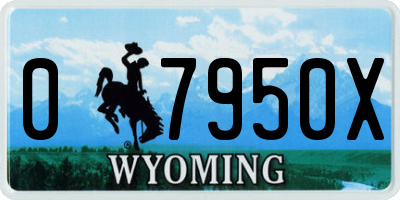 WY license plate 07950X