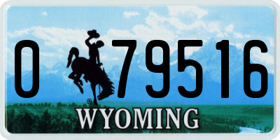 WY license plate 079516