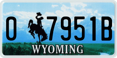 WY license plate 07951B