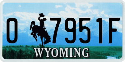 WY license plate 07951F