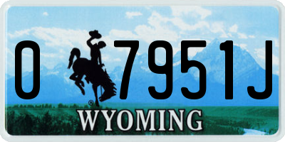 WY license plate 07951J