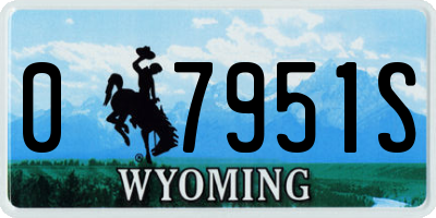 WY license plate 07951S