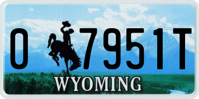 WY license plate 07951T