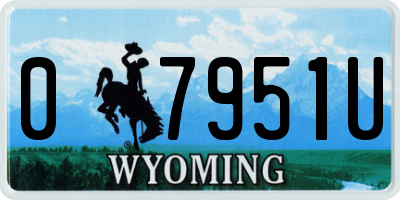 WY license plate 07951U