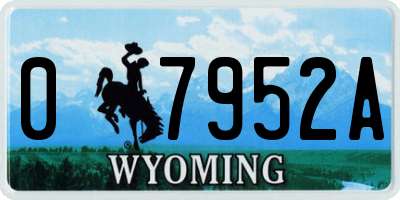 WY license plate 07952A