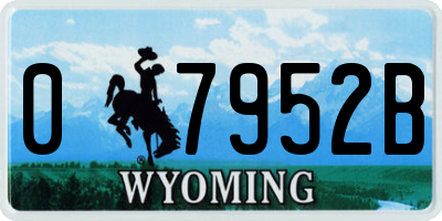WY license plate 07952B