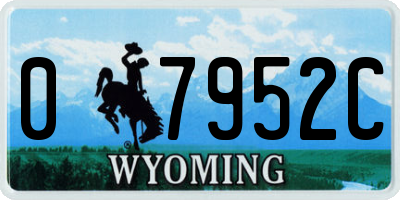 WY license plate 07952C