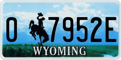 WY license plate 07952E