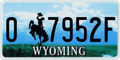 WY license plate 07952F