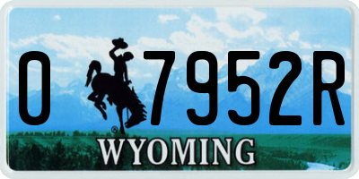 WY license plate 07952R