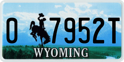 WY license plate 07952T