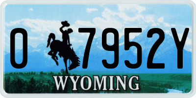 WY license plate 07952Y