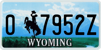 WY license plate 07952Z