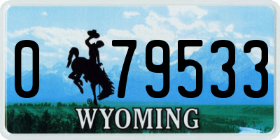 WY license plate 079533