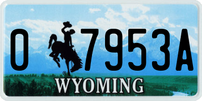 WY license plate 07953A