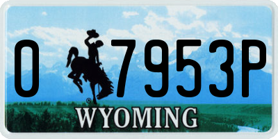 WY license plate 07953P