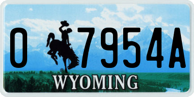 WY license plate 07954A