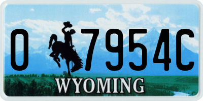 WY license plate 07954C