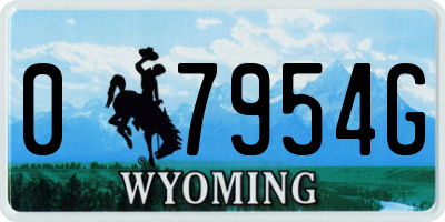 WY license plate 07954G