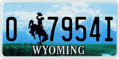 WY license plate 07954I