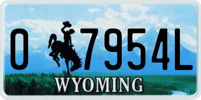 WY license plate 07954L