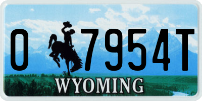 WY license plate 07954T