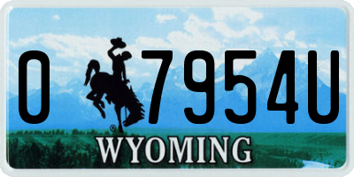 WY license plate 07954U