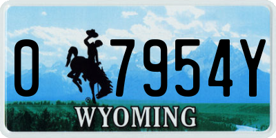 WY license plate 07954Y