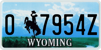 WY license plate 07954Z
