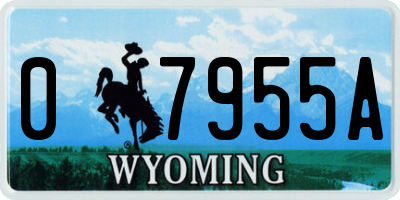 WY license plate 07955A