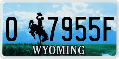 WY license plate 07955F