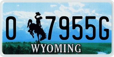 WY license plate 07955G