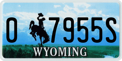 WY license plate 07955S