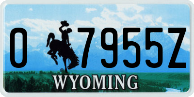 WY license plate 07955Z