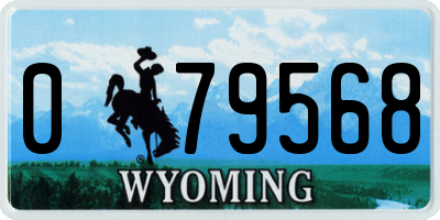 WY license plate 079568