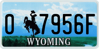 WY license plate 07956F
