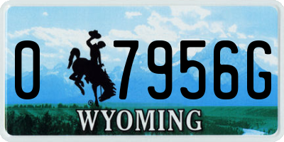 WY license plate 07956G