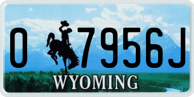 WY license plate 07956J