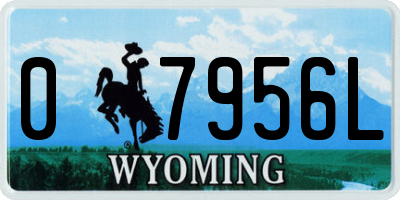 WY license plate 07956L