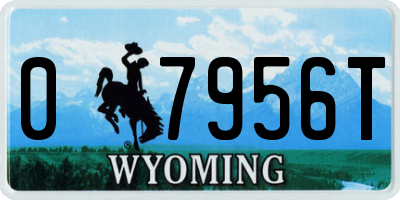 WY license plate 07956T