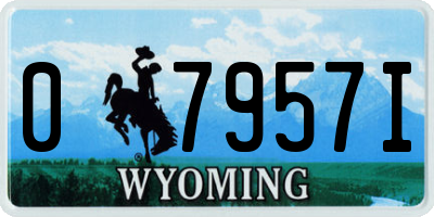 WY license plate 07957I