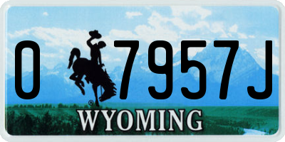 WY license plate 07957J