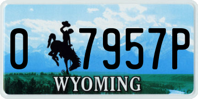 WY license plate 07957P