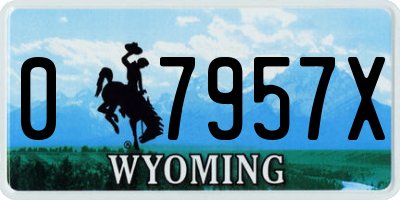 WY license plate 07957X