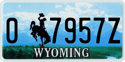 WY license plate 07957Z